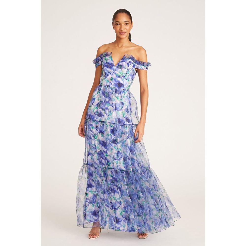 THEIA Dionne Off Shoulder Gown